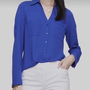 Express Portofino Blouse in blue NWT size M